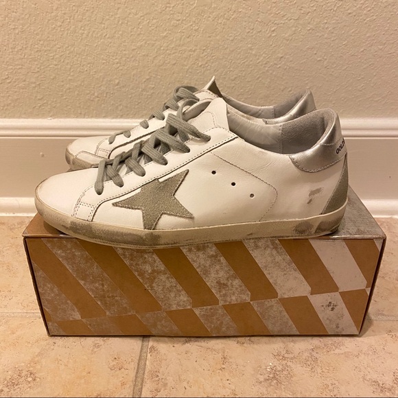 GOLDEN GOOSE SUPERSTAR SNEAKERS WHITE SILVER 38 - Picture 5 of 15